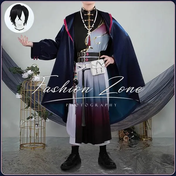 バーチャル YouTuber 風 四季凪アキラ  中華風新衣装 コスプレ衣装   ウィッグ   cosplay  ハロウィン  演出服  変装