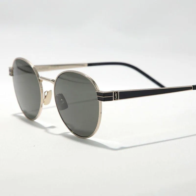 SAINT LAURENT サンローラン サングラス SL M62 レディース メンズ ボストン型 メタルフレーム 細フレーム メタルロゴ アイウェア 003/GOLD-GREY