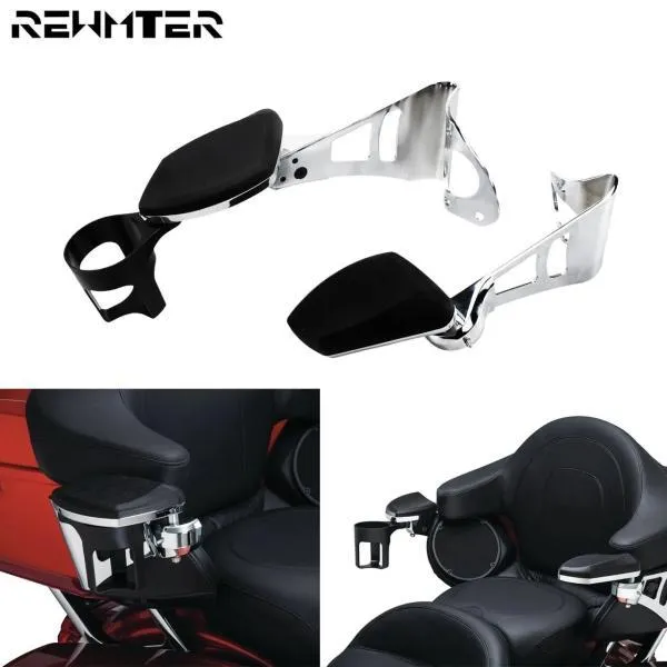 並行輸入品 バイククローム助手席アームレストw/カップホルダー用2014-2021 2022ロードグライド超エレクトラトライグライド