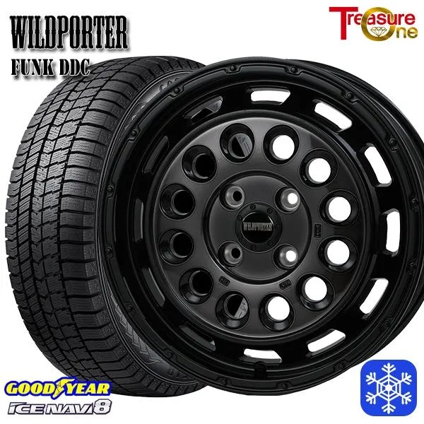 165/55R14インチ グッドイヤー アイスナビ8 ICE NAVI8 4H100 スタッドレスタイヤホイールセット ワイルドポーター ファンク DDC BP/BC