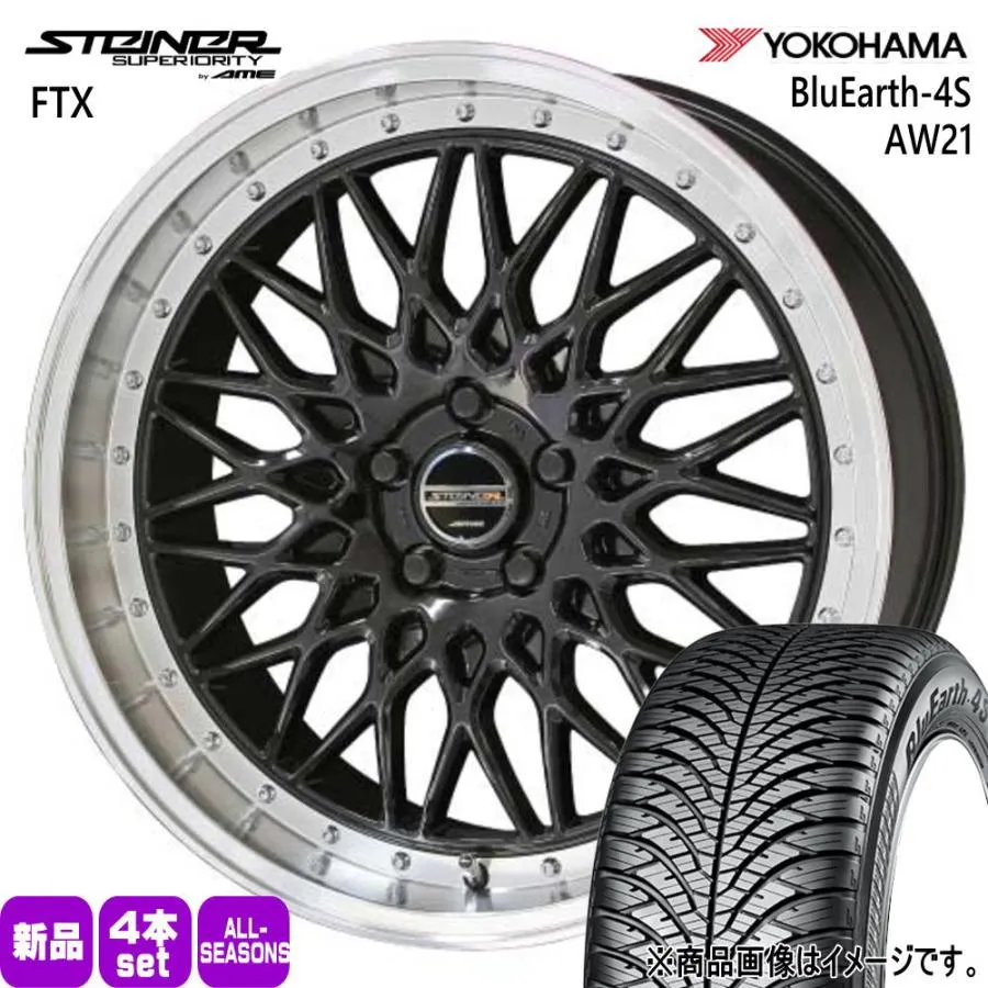 235/50R18 101V XL ヨコハマ BluEarth-4S AW21 夏冬兼用 オールシーズンタイヤ STEINER FTX アルファード 20系 30系