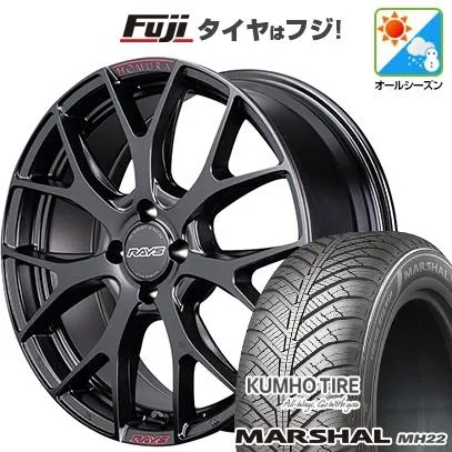 【新品国産車用4穴100】 | オールシーズンタイヤ ホイール4本セット | 205/45R17 | マーシャル MH22(限定) | ホムラ 2X7FT SPORT EDITION 17インチ