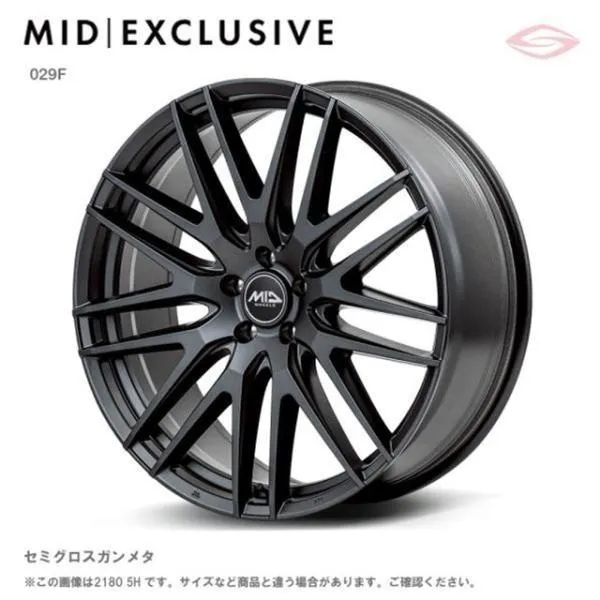 MIDエクスクルーシヴ 029F ホイール4本セット 17x7.0J 5H 114.3 ＋48 セミグロスガンメタ/17インチ
