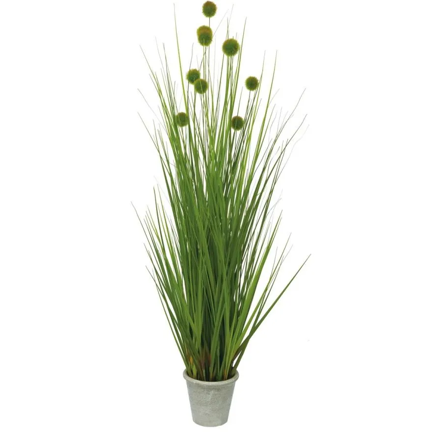 直送 人工観葉植物 YDM ポンポングラスポットL グリーン GLA1393-GR※返品代引不可