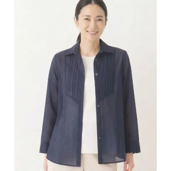CORDIER / コルディア 華やぐ艶感 エアリーストライプシャツ