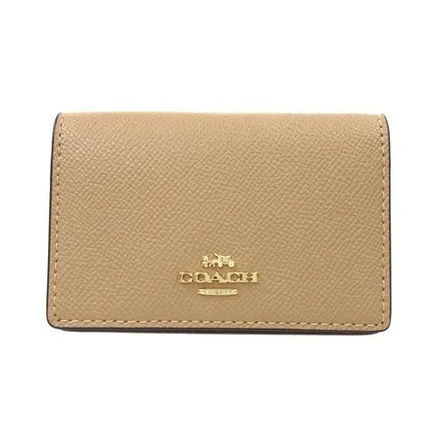 コーチ ショップ紙袋付 ギフト包装無料 コーチ カードケース COACH 名刺入れ 新作 新品 クロスグレインレザー 87731 IMTAU ベージュ トープ