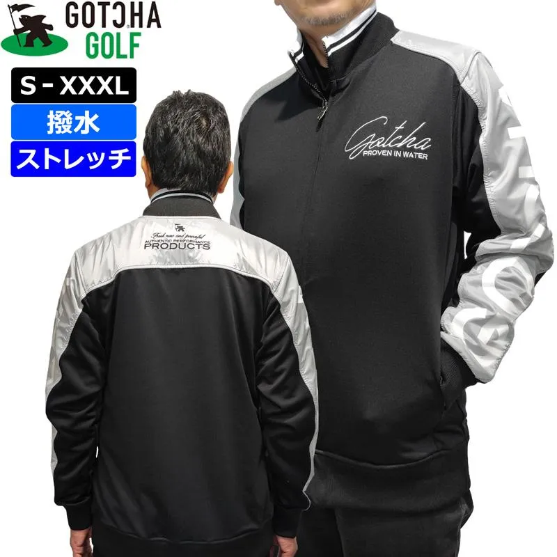 ガッチャゴルフ メンズ 長袖 ジャケット 撥水 ストレッチ スペーサー切替透けロゴ フルジップ 241GG1303 GOTCHA GOLF TAAR ブルゾン アウター ジップアップ