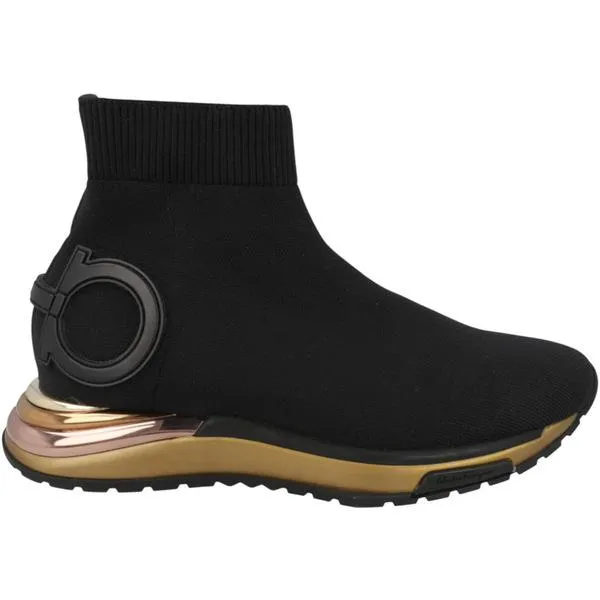 Ferragamo フェラガモ レディース スニーカー Ferragamo Gardena Ankle Sock Sneakers Black (Women's) 【サイズ US_6.5(23.5cm)】