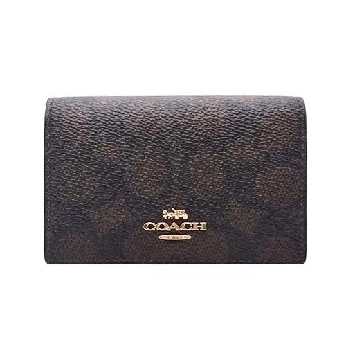 COACH コーチ カードケース 名刺入れ 新作 新品 シグネチャー CZ271 IMXAQ ダークブラウン×ブラック【コーチ紙袋付き ギフト包装無料】
