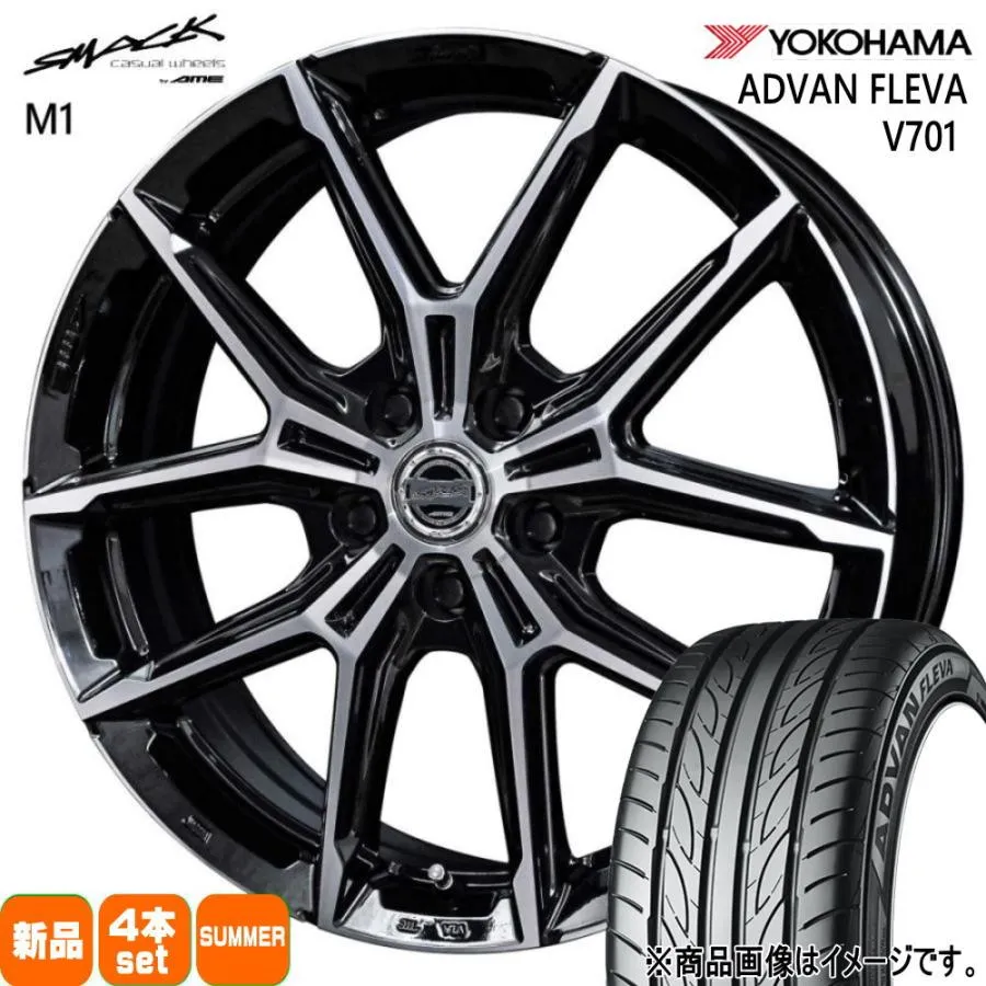 ホンダ CR-Z  ヨコハマ 205/45R17 88W XL ADVAN FLEVA V701 夏用 サマータイヤ SMACK +EK M1