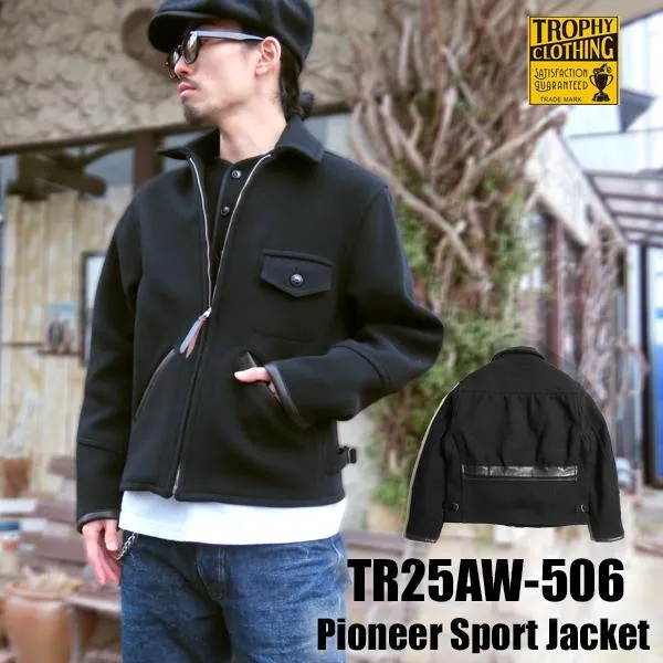 トロフィークロージング TROPHY CLOTHING ジャケット TR25AW-506 Pioneer Sport Jacket スポーツジャケット アウター メルトン アメカジ バイカー メンズ