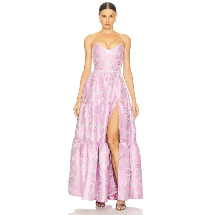 V. Chapman 【 Vivian Dress Women Orchid Baroque Floral 】 ドレス レディース