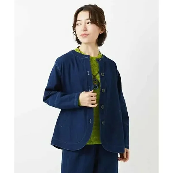 [セットアップ対応]二重織ガーゼデニム製品染めブルゾン／ジャンニ・ロ・ジュディチェ（GIANNI LO GIUDICE）