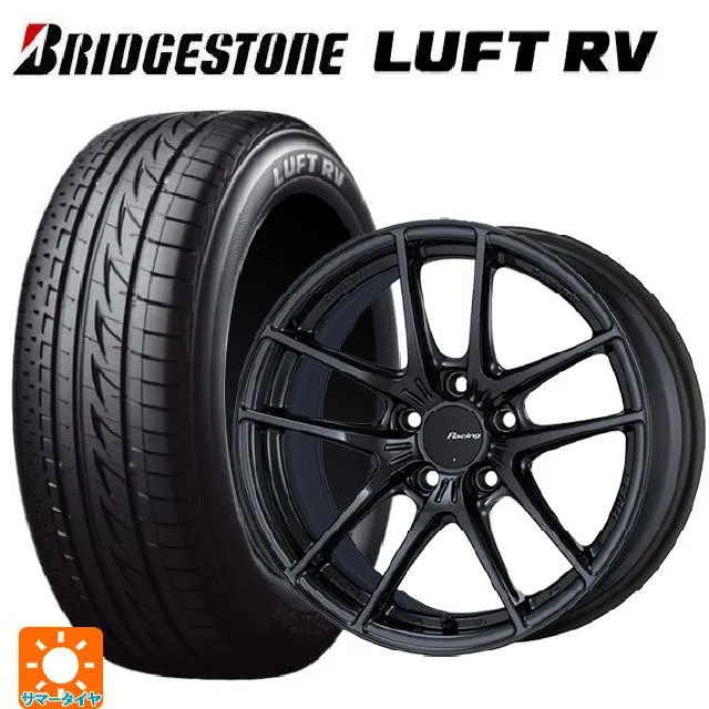 送料無料 サマータイヤホイール 4本セット 225/45R18 95W XL ブリヂストン ルフトRV(日本製) 正規品 エンケイ レーシング NVR