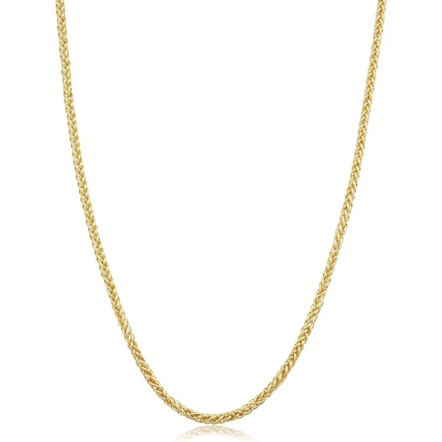 【並行輸入品】Kooljewelry 14k Yellow Gold Filled 2.4 mm Franco Link Chain Necklace