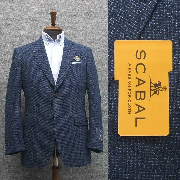 春夏物ジャケット [SCABAL] スキャバル　オーダー生地使用　ベーシック2釦　青紺系  [AB体][BB体]　メンズ　SCB-J54
