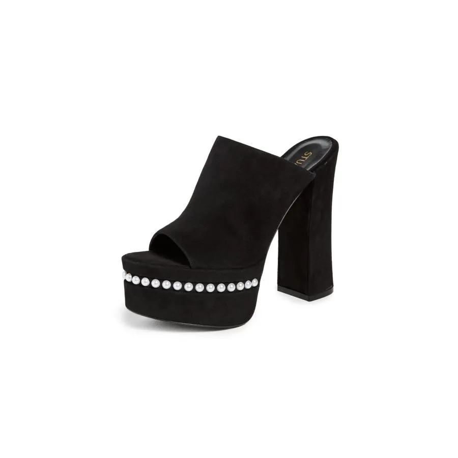 【並行輸入品】Stuart Weitzman レディース SKYHIGH 145 パールスライド, ブラック, 9 Stuart Weitzma