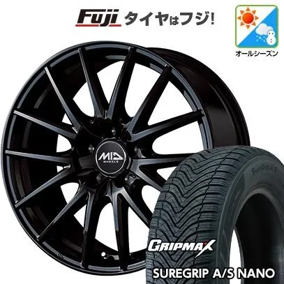 【新品国産車用5穴114.3】 | オールシーズンタイヤ ホイール4本セット | 225/65R17 | シュアグリップ AS ナノ | MID WHEELS SQ27 | 7J 17インチ