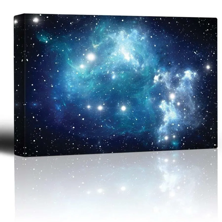 パネルアート Wall 26 Vibrant Blue and Aqua Starry Galaxy-CVS - 32x48インチ- show ori