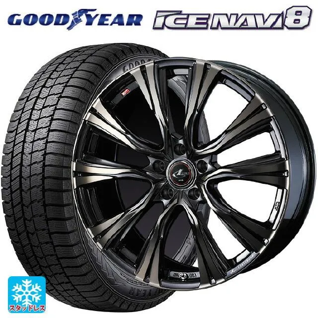 送料無料 スタッドレスタイヤホイール 4本セット 215/55R17 94Q グッドイヤー アイスナビ8 # ウェッズ レオニス VR 17-7J