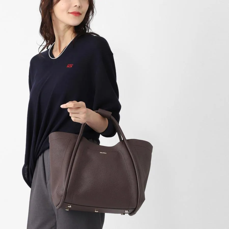 マックスマーラ Max Mara ハンドバッグ 3WAY MXAMARINESDRUM MARINE マリン カーフ レザー スモール バッグ ショルダーバッグ ブラウン レディース