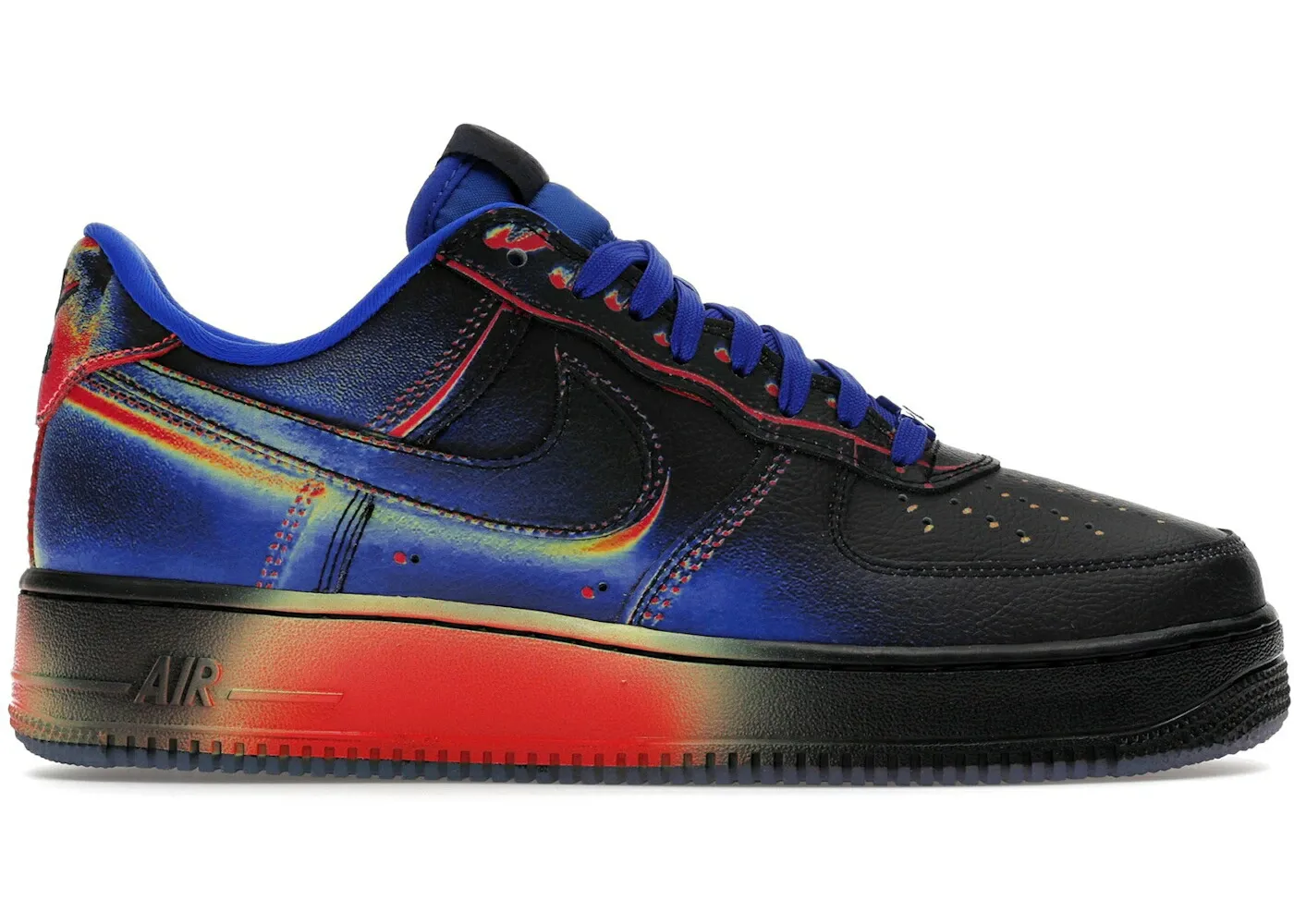 ナイキ ヒート 黒色 ブラック 青色 ブルー エアフォース スニーカー メンズ NIKE AIR FORCE 1 LOW RETRO HEAT MAP BLACK RACER BLUE / BLACK RACER BLUE