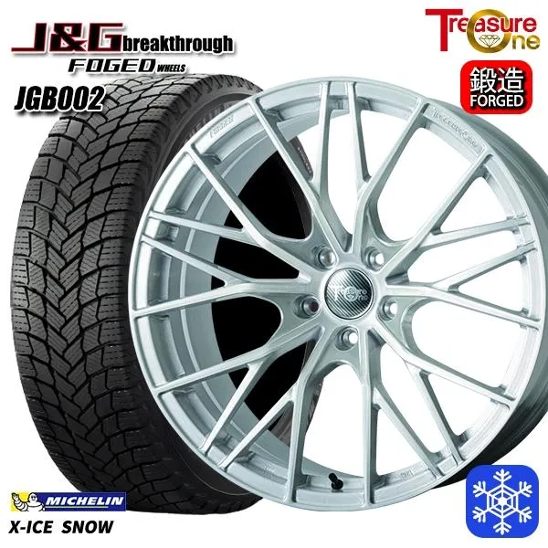 235/50R21インチ ミシュラン エックスアイス スノー 5H114.3+40 スタッドレスタイヤホイール4本セット トレジャーワン 鍛造 J\u0026Gブレイクスルー JGB002 BR