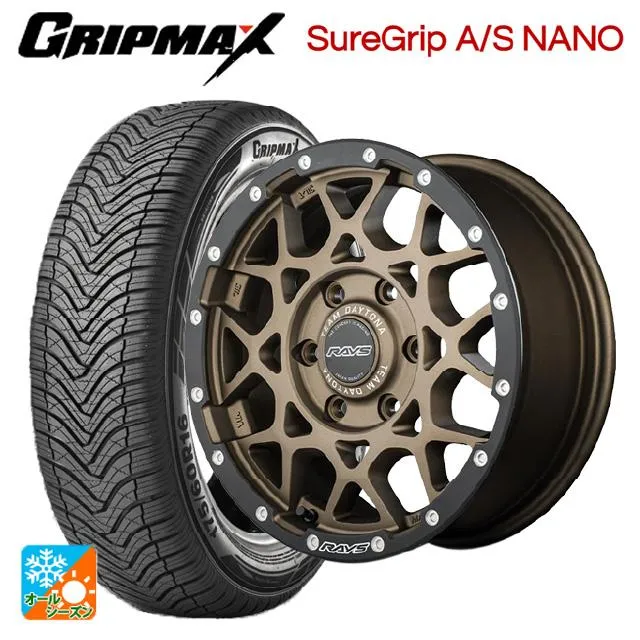 トヨタ アルファード(30系)用 225/60R17 99V グリップマックス シュアグリップ A/S ナノ ブラックレター チームデイトナ M8 x