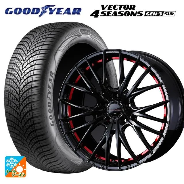 送料無料 オールシーズンタイヤホイールセット 235/50R18 101W XL グッドイヤー ベクター4シーズンズ ジェン3 SUV ウェッズ ノヴ