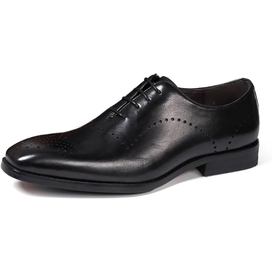 【並行輸入品】Rui Landed Men Formal Dress Shoes Square Toe Hand-Painted Genuine Le