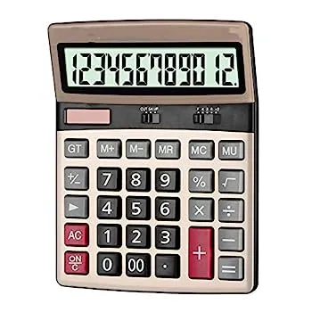 【中古】ポータブル計算機 12桁多機能電卓オフィス財務家庭用電卓デスクトップコンピュータ で読みやすい (色 : Gold, Size : 17x13cm)