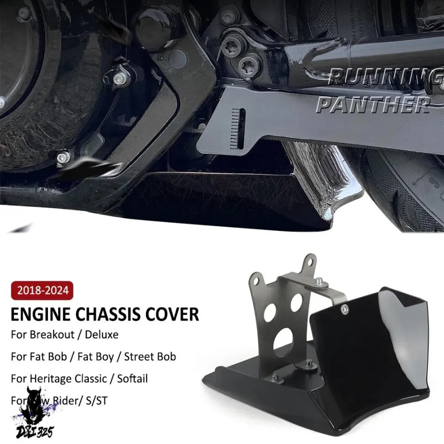 互換品  バイク黒 ABS プラスチックバックフレームあごスポイラーボディカバーカスタムシャーシハーレーすべ 2018-2025 M8 ソフテイルモデル