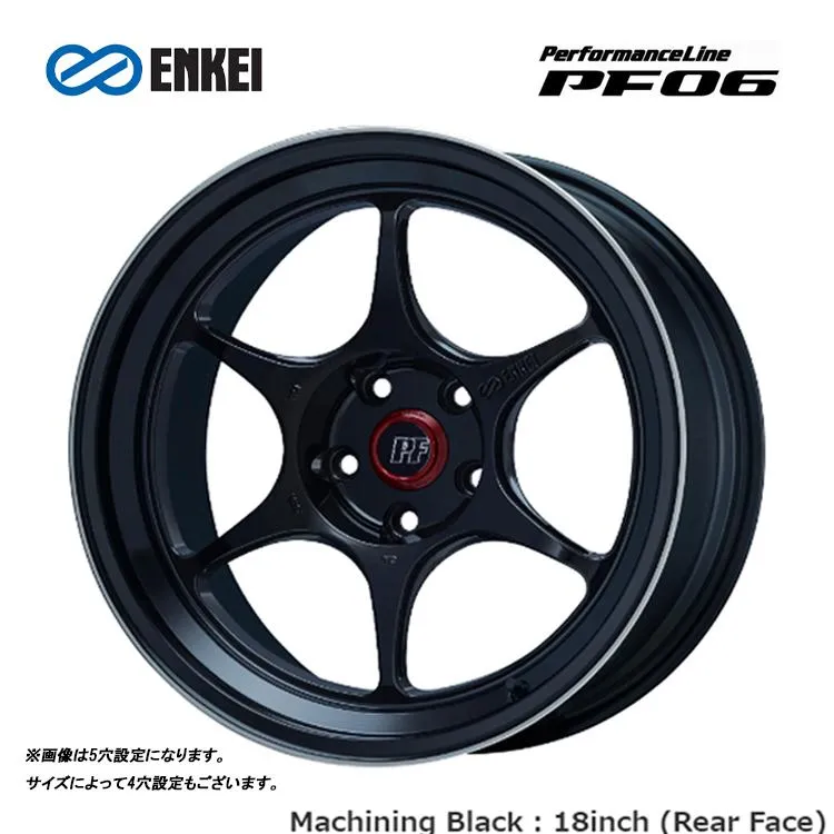 18インチ 5H114.3 10J 10J+40 5穴 ホイール 【1本単品 新品】 Machining Black Performance Line PF06 送料無料 エンケイ