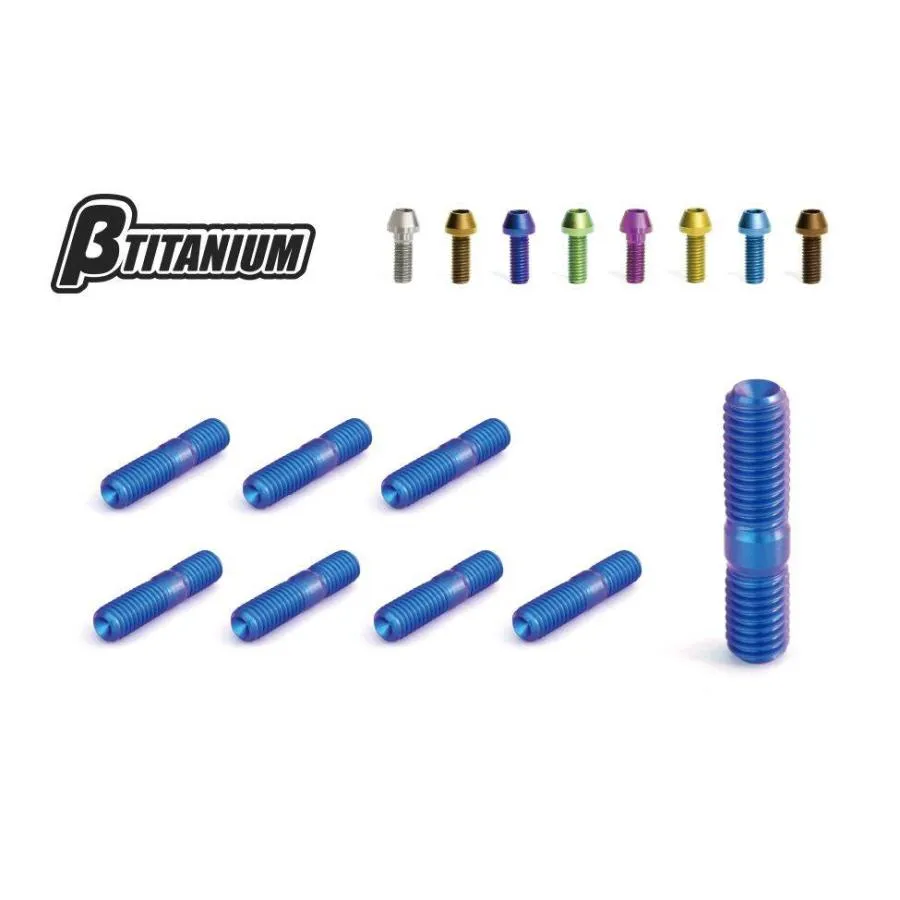 βTITANIUM ベータチタニウム エキゾースト スタッドチタンボルトキット カラー：マジョーラブルー(陽極酸化処理) YZF-R1 YZF-R1M YAMAHA ヤマハ エンジン