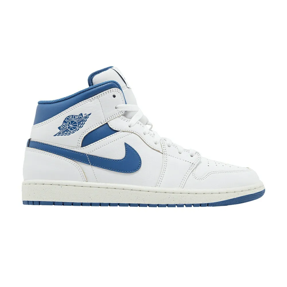 ナイキ ミッド 白色 ホワイト 青色 ブルー エアジョーダン INDUSTRIAL BLUE スニーカー メンズ AIR JORDAN AIR JORDAN 1 MID / WHITE INDUSTRIAL BLUE