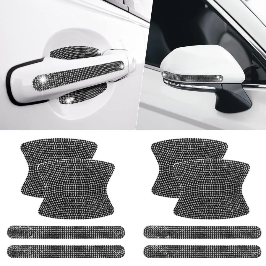 【並行輸入品】8PCS Bling Car Accessories Crystal Glitter Door Handle Protector