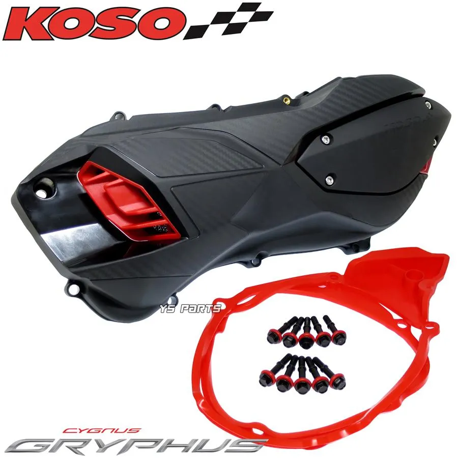 正規品 排気ダクト付軽量クランクケースカバー赤NMAX155 2型V2国内SG66J BBD NMAX125 2型V2国内SEG6J BAL ベアリング圧入済ガスケット付