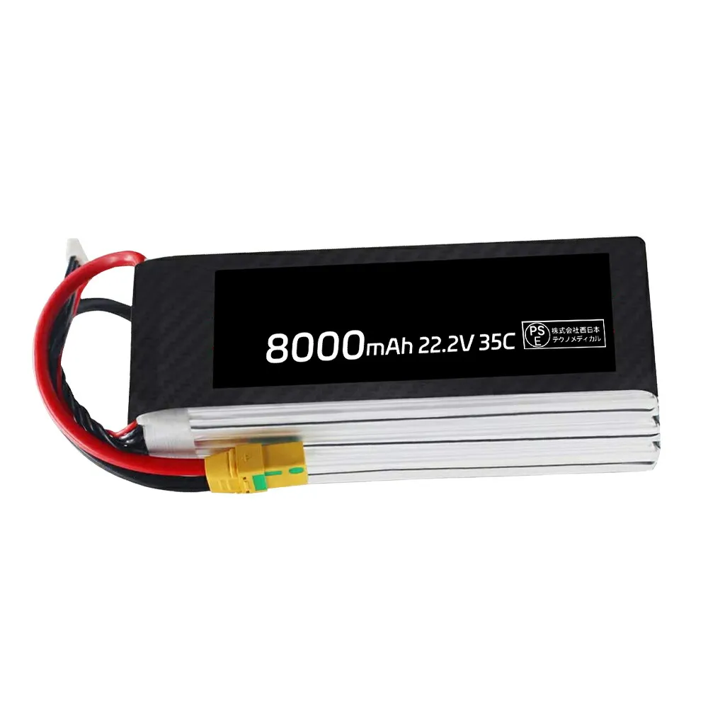 【1060円OFF\u0026P10倍】RCリポバッテリー 8000mAh 22.2V 35C 62*48*168MM XT90防火プラグ RCカー用 RCトラック用 RCヘリコプター用 FPV用 ドローン用など1年保証 高性能 PSE認証 互換リポバッテリー