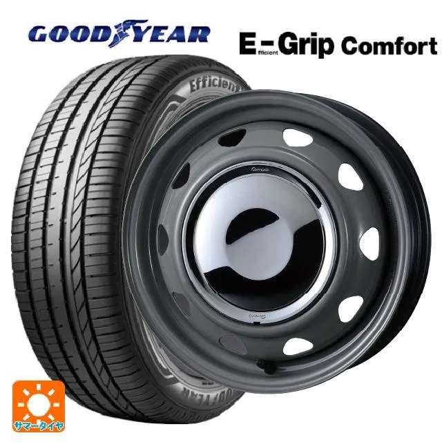 送料無料 サマータイヤホイールセット 165/55R14 72V グッドイヤー エフィシェントグリップ コンフォート ウェッズ ネオキャロ スチールホ
