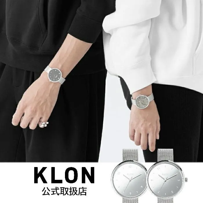 クローンKLON 腕時計 メンズ レディース PASS TIME 38mm パス タイム エルフィン イーブン シルバー ミラー メッシュベルト