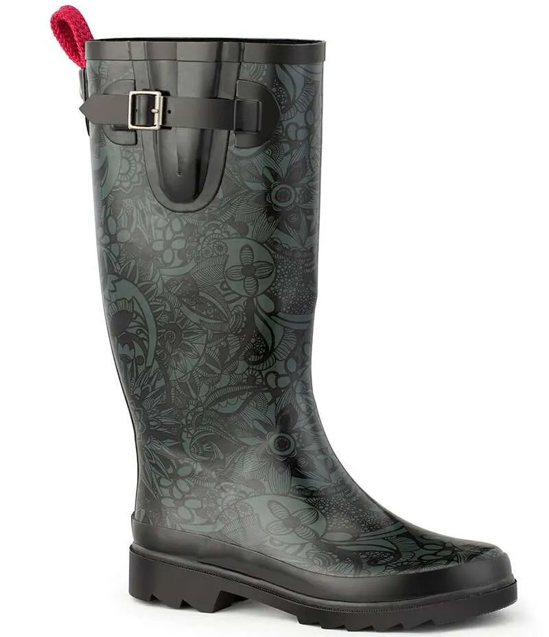サックルーツ レディース シューズ ブーツ・レインブーツ Sakroots Rhythm Rain Boots Black Spirit Desert ブラック