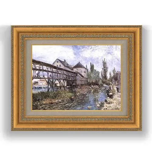 【油絵 直筆仕上げ】シスレー モレのプロヴァンシェの製粉所 F4  【額入り】 絵画 販売 4号 油彩 風景画 481×391mm 複製画 送料無料 プレゼント