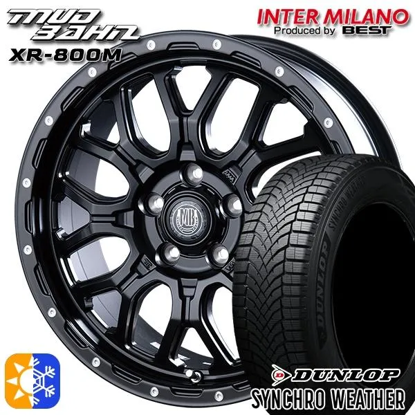オールシーズンタイヤ ホイールセット 225/65R17インチ 5H114 BEST マッドバーン XR-800M MBK/PP ダンロップ シンクロウェザー