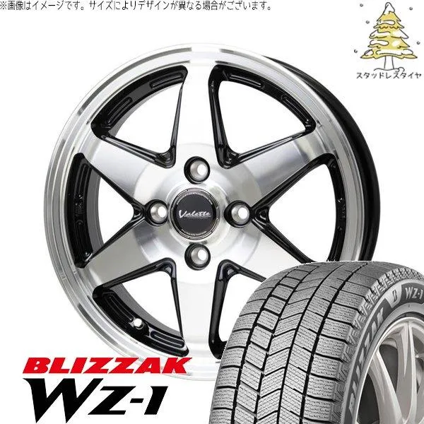 ハスラー デリカミニ ソリオ 165/65R14 スタッドレス | ブリザック WZ-1 \u0026 ヴァレット アンクレイ 14インチ 4穴100