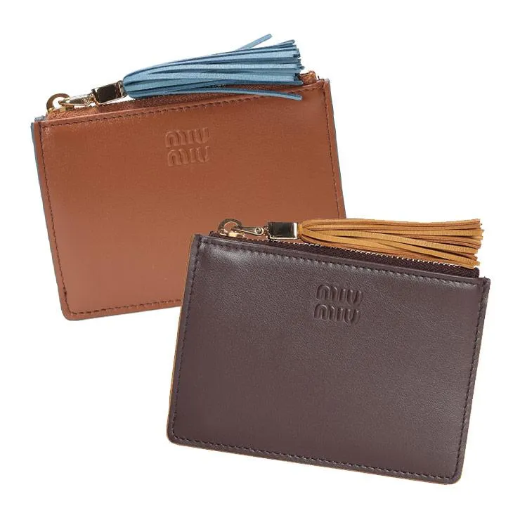 ミュウミュウ カードケース 財布 MIU MIU レディース タッセル チャーム付き レザー カードホルダー キーリング MIU5MC93M2IDW ブランド 財布 誕生日 プレゼント