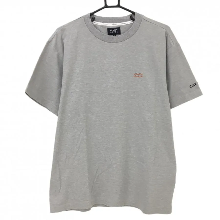 【超美品】パーリーゲイツ Tシャツ グレー 背面プリント BALLくん メンズ 5(L) ゴルフウェア 2024年モデル PEARLY GATES