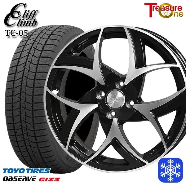 175/60R16インチ TOYO トーヨー オブザーブ ギズ3 GIZ3 4H100 スタッドレスタイヤホイールセット クリフクライム TC05