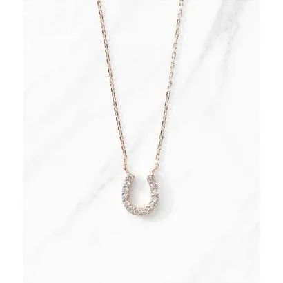 TOCCA 【WEB限定】DIAMOND HORSESHOE K10NECKLACE K10ゴールド ダイヤモンド ネックレス （ピンクゴールド）
