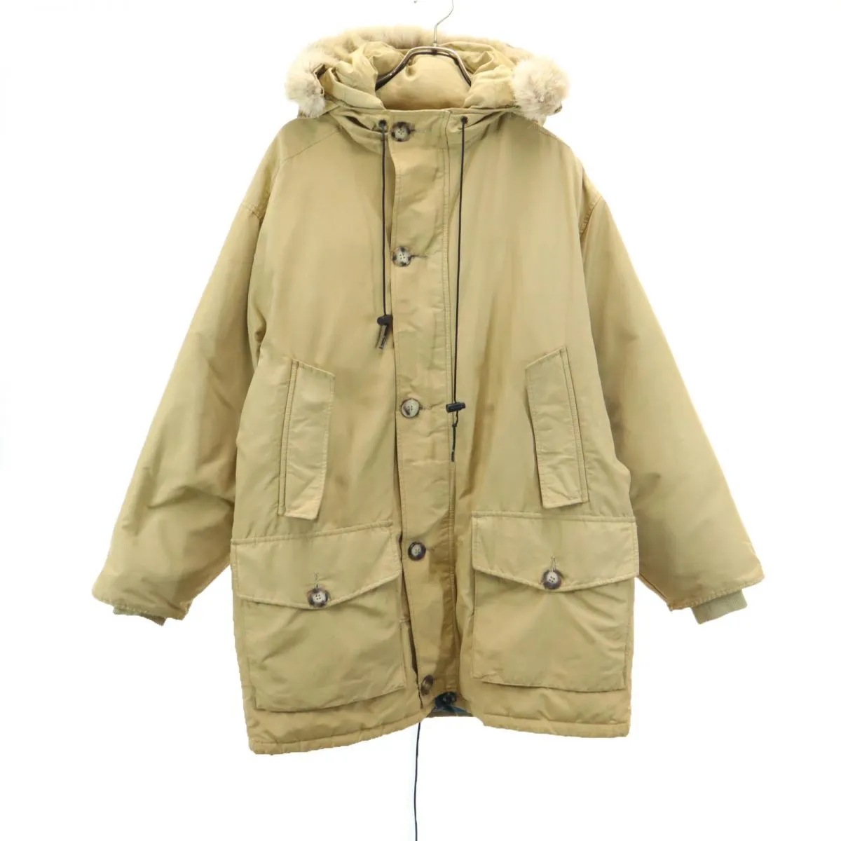 古着 WOOLRICH ウールリッチ 80s USA製 ヴィンテージ ダウンコート M ベージュ メンズ 【中古】