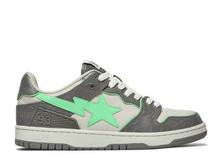 【 BAPE SK8 STA GREY GREEN / GREY GREEN 】 灰色 グレー 緑 グリーン スニーカー メンズ ベイプ